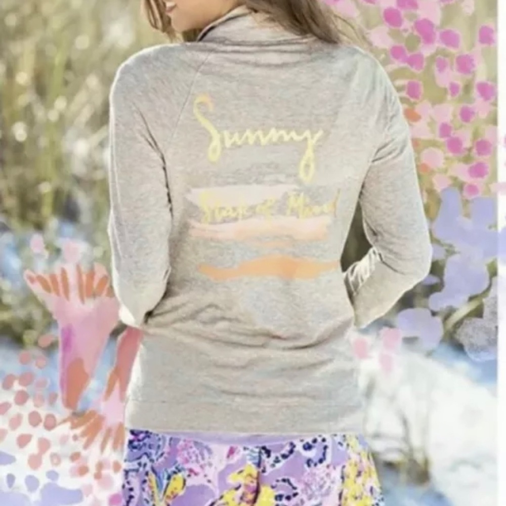 Lilly Pulitzer Melon “Sunny State of Mind” Pullover 1/2 Zip Popover Sz XS